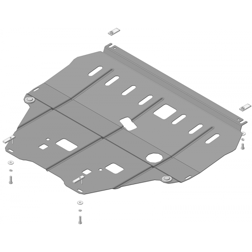 Защита Картера двигателя, КПП MOTODOR для Citroen C4 Grand Picasso 2006-2014, Сталь 2 мм - Арт. 413