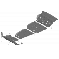 Защита Картера двигателя, КПП, Радиатора, Раздаточной коробки MOTODOR для Jac T8 2019-, Сталь 2 мм - Арт. 78303