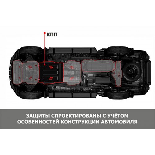 Защита КПП АвтоБроня для Changan Hunter Plus 2022-, Сталь 45778 мм - Арт. 111.08920.1